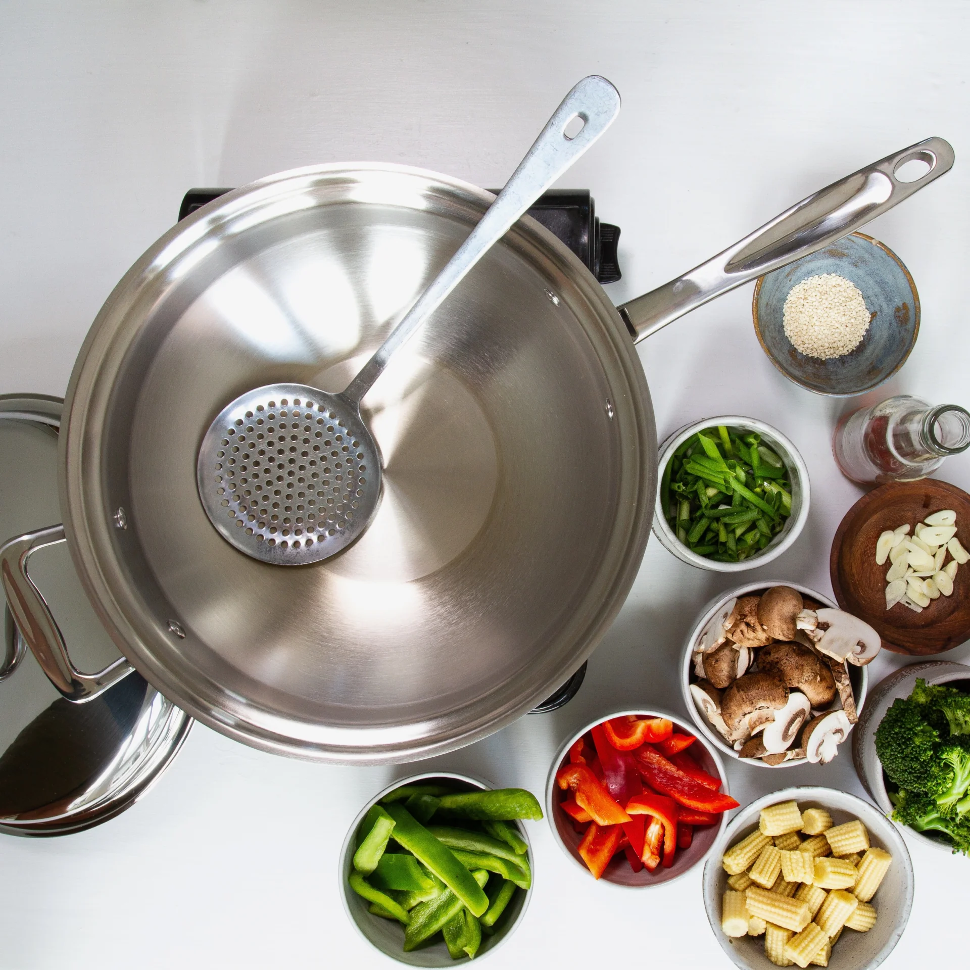 5 Quart Stainless-Steel Wok - Image 5