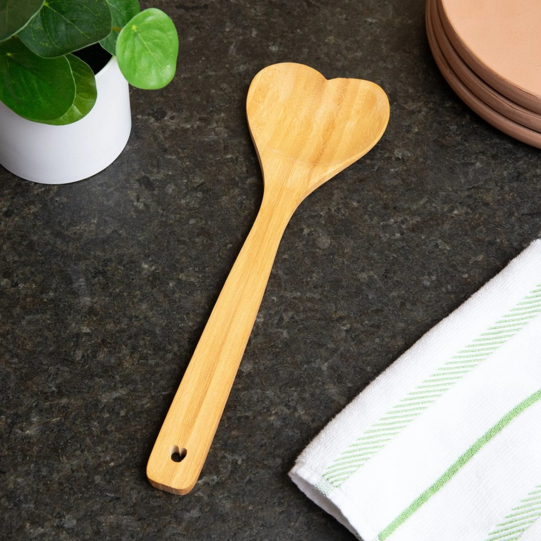 Bamboo Utensil Spoon | Heart Shaped - Image 3