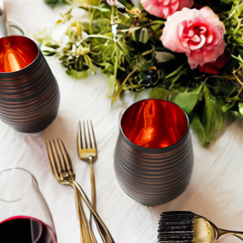 Black Swirl Stemless Glasses - Image 9