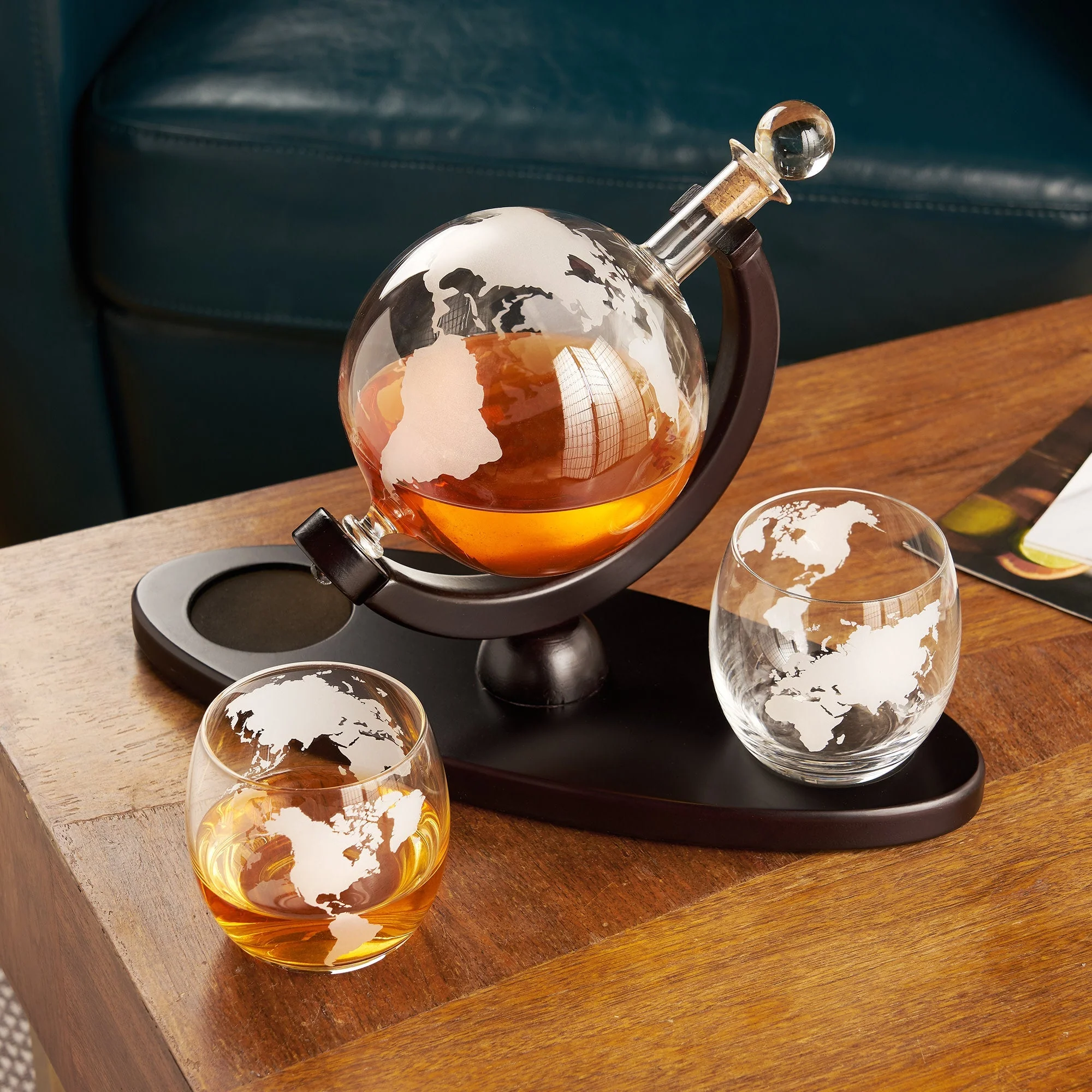 Globe Decanter and Whiskey Tumbler Set - Image 3
