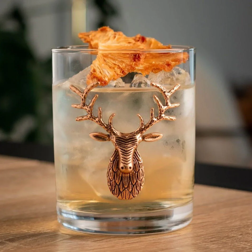 Gold Stag Deer Whiskey Glasses - Image 5
