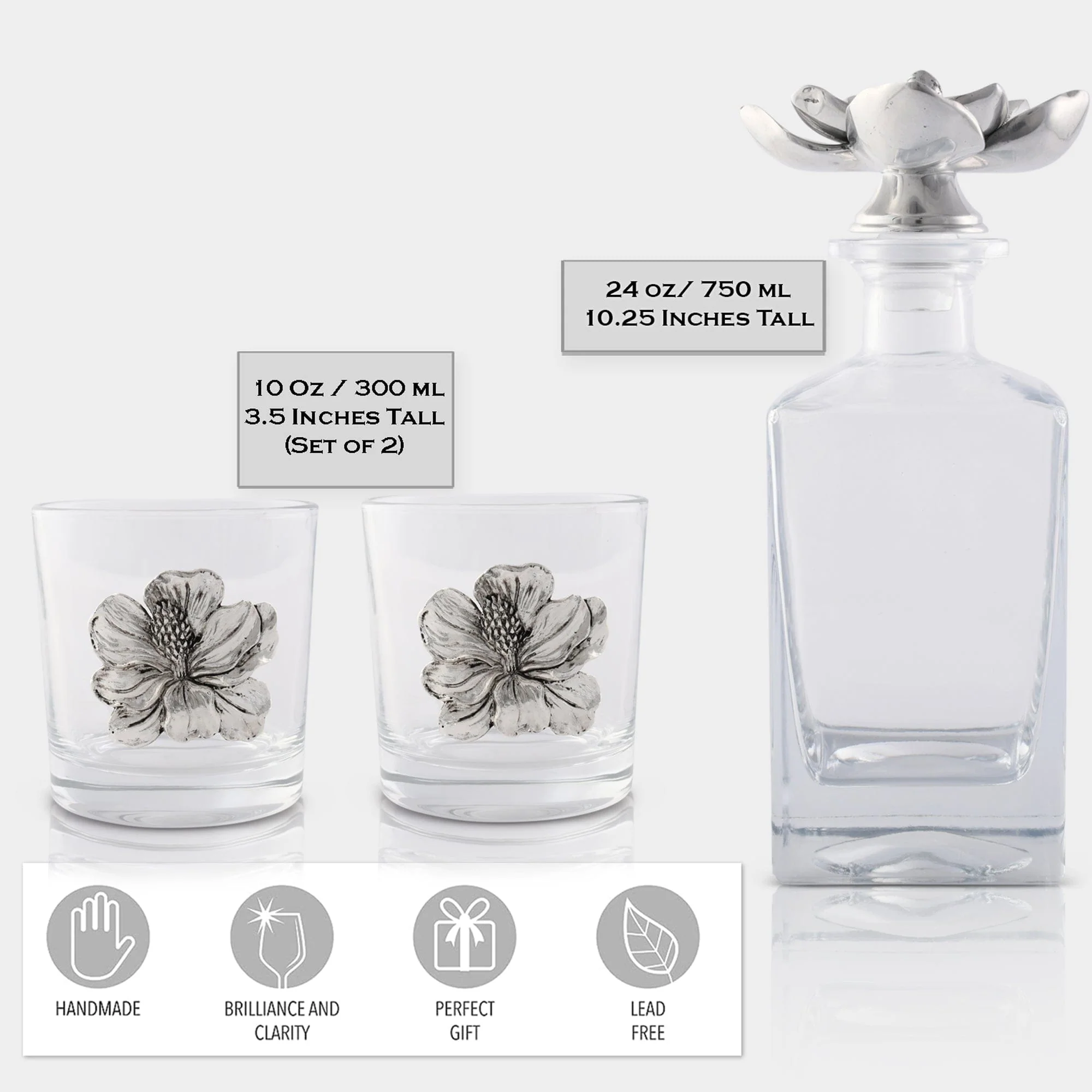 Magnolia Decanter Set with Glasses - Image 3