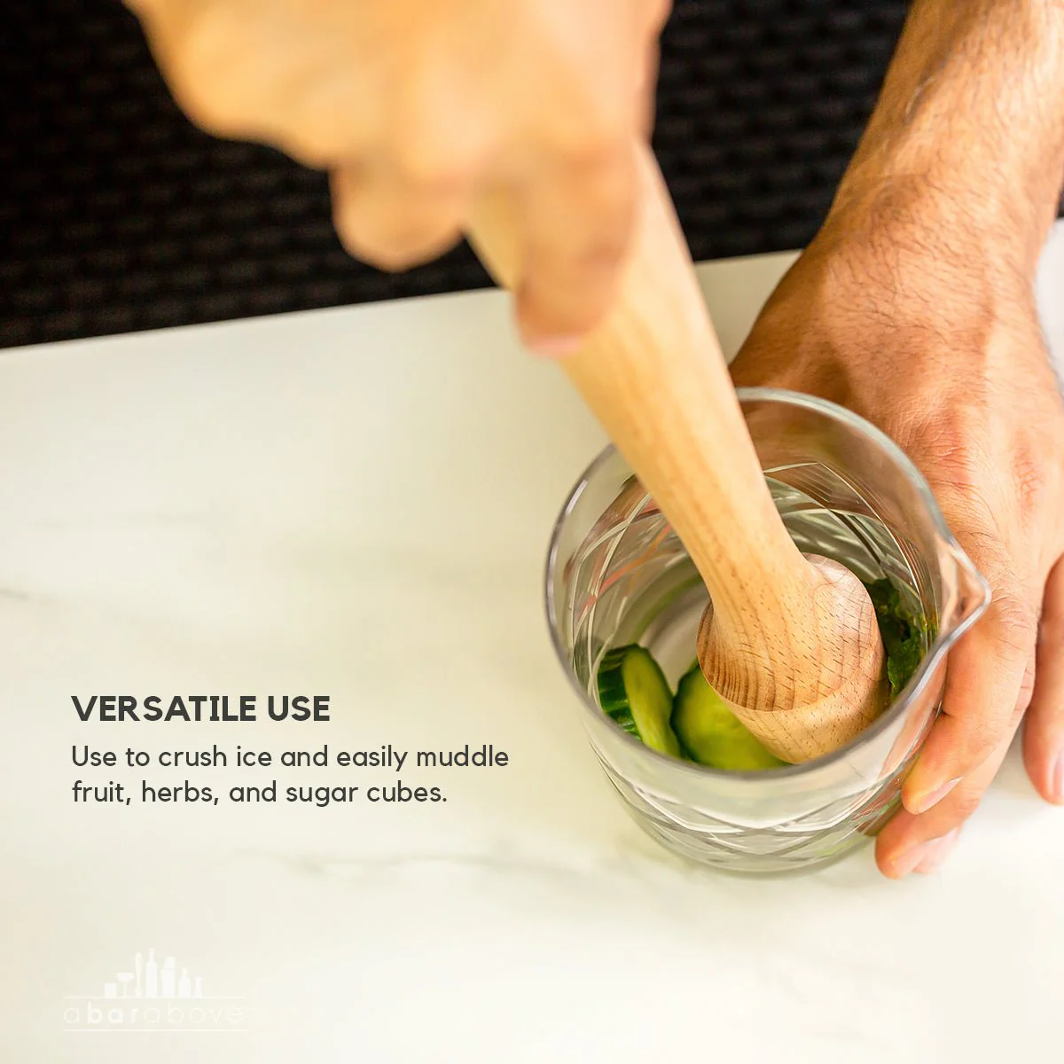 Natural Hardwood Extra Long Cocktail Muddler - Image 5