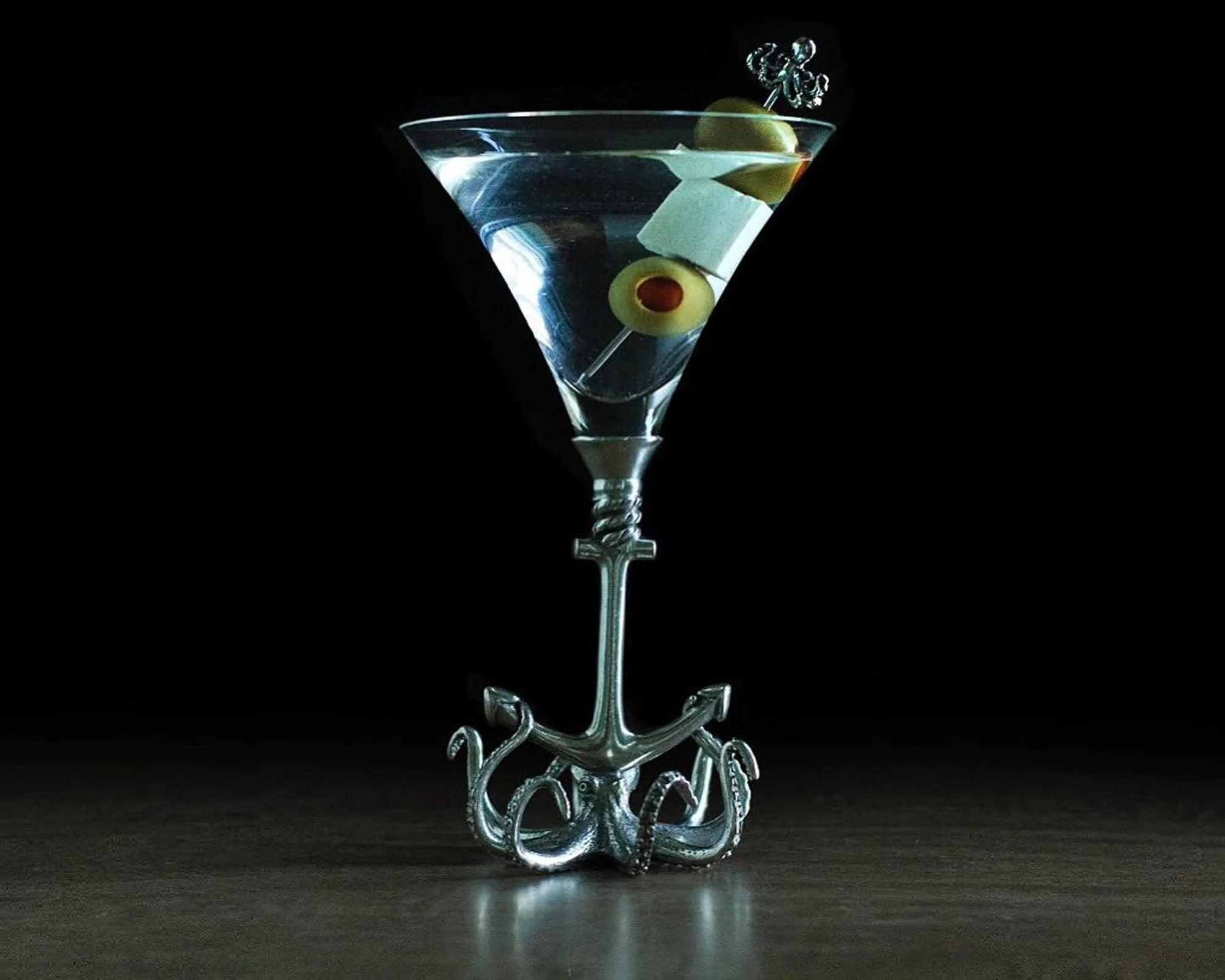 Octopus Pewter Stem Cocktail Glass - Image 2