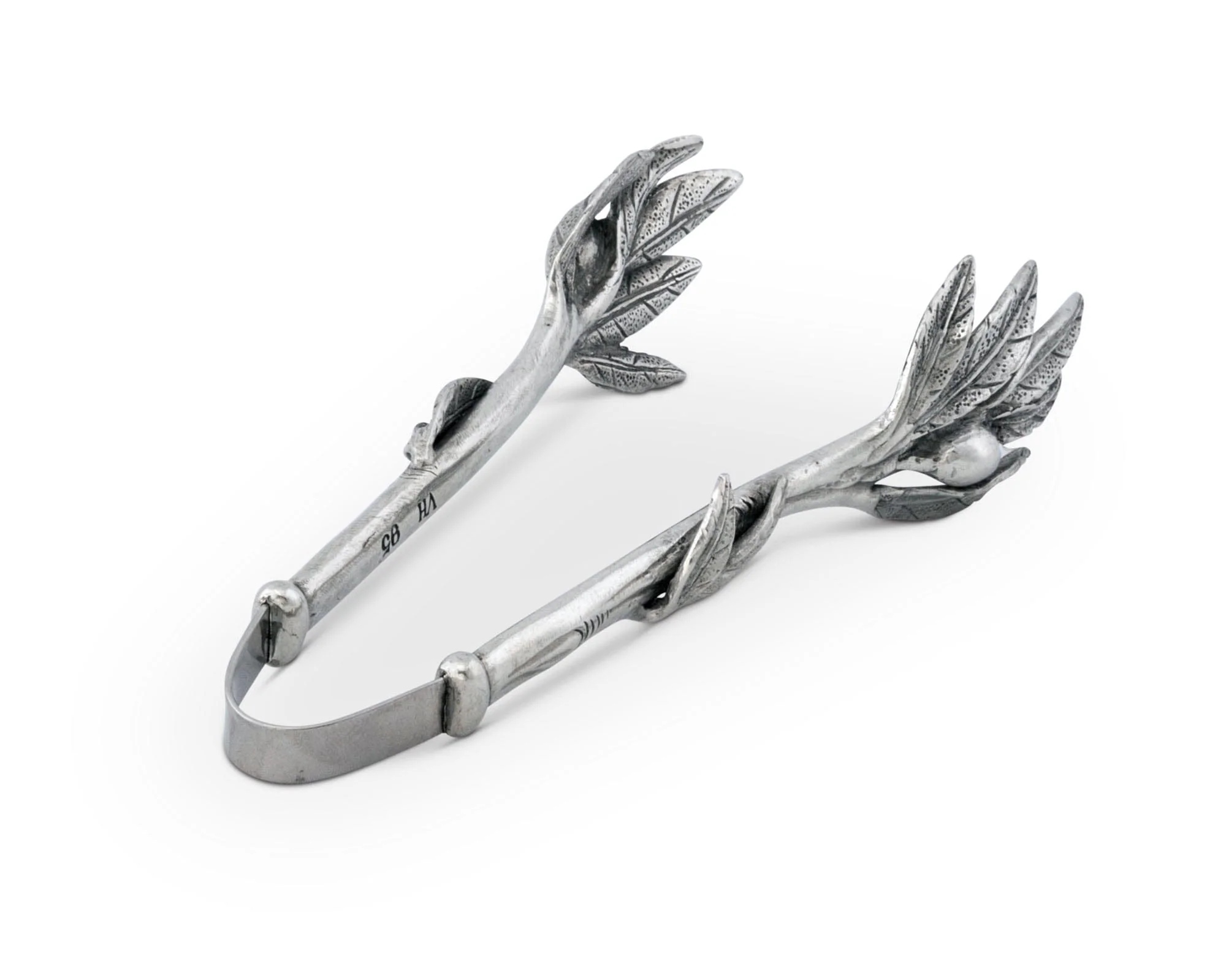 Pewter Olive Pattern Nuts and Olives Tongs - Image 3