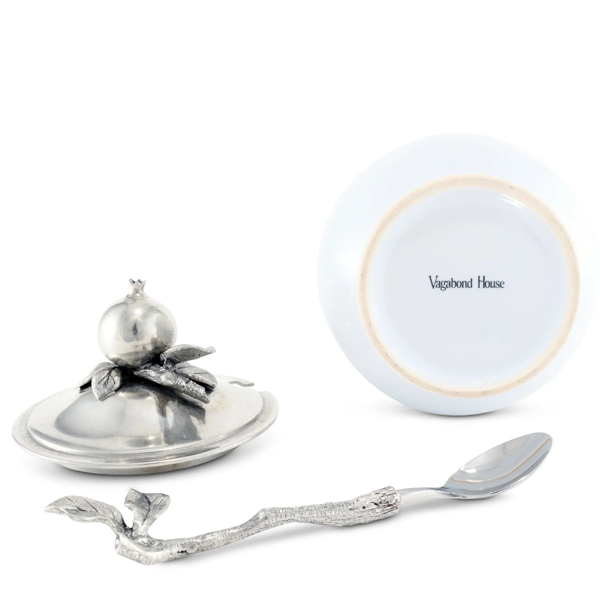 Pomegranate Sugar Bowl and Spoon - Image 5