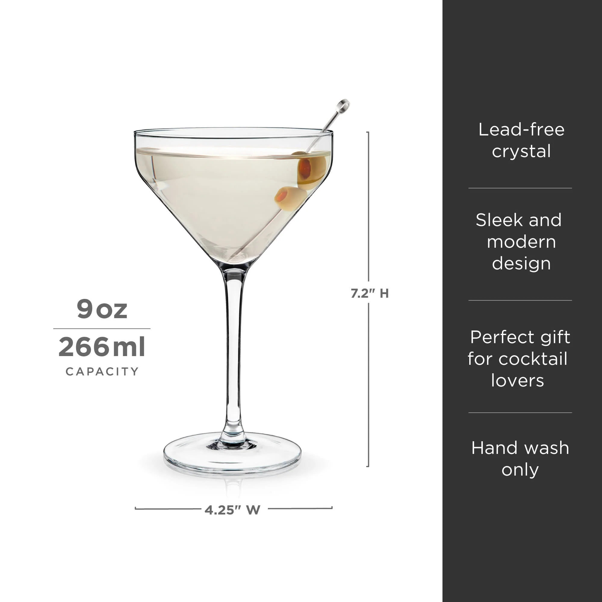 Raye Angled Crystal Martini Glasses Set of 2 - Image 5