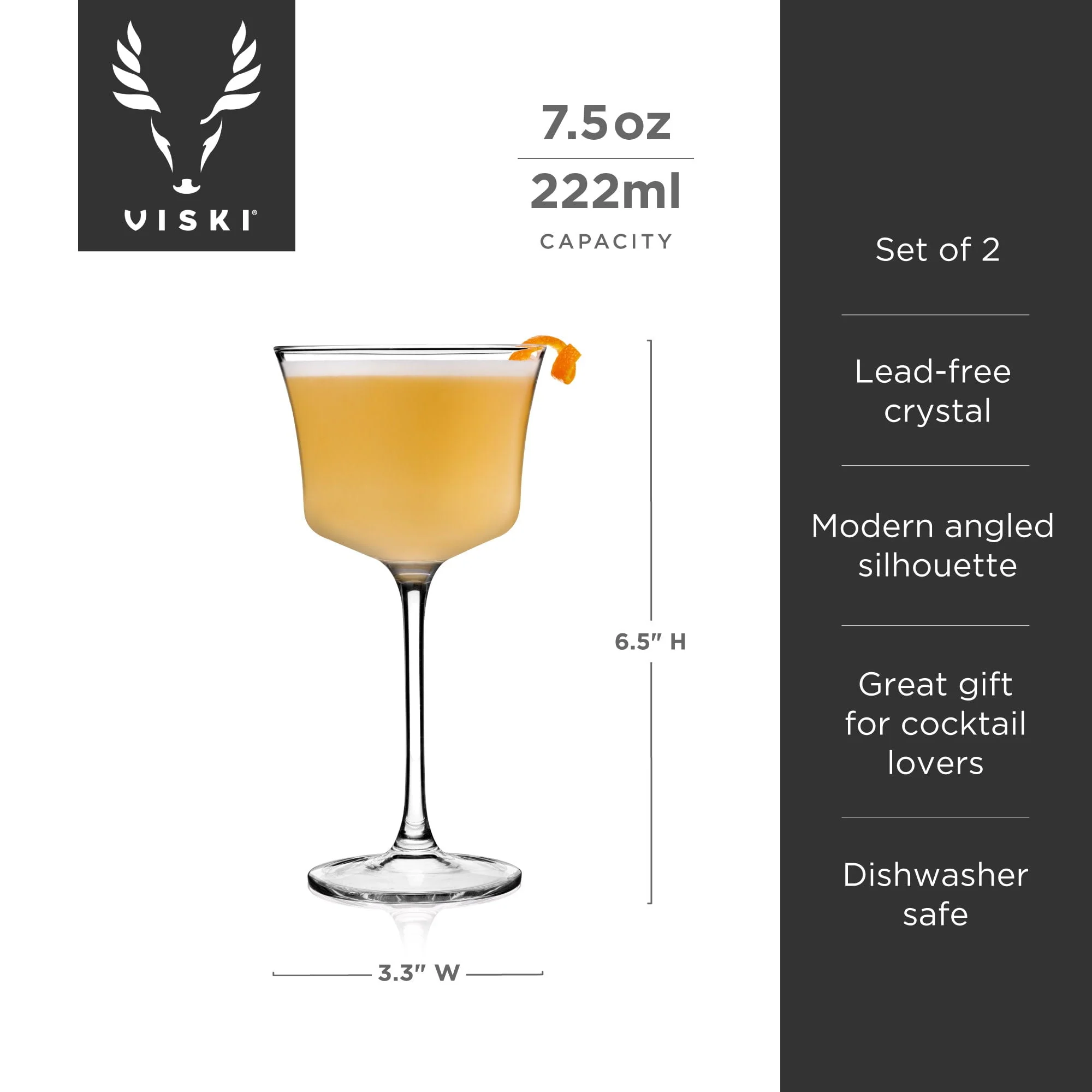 Raye Angled Crystal Sour Glasses Set of 2 - Image 6