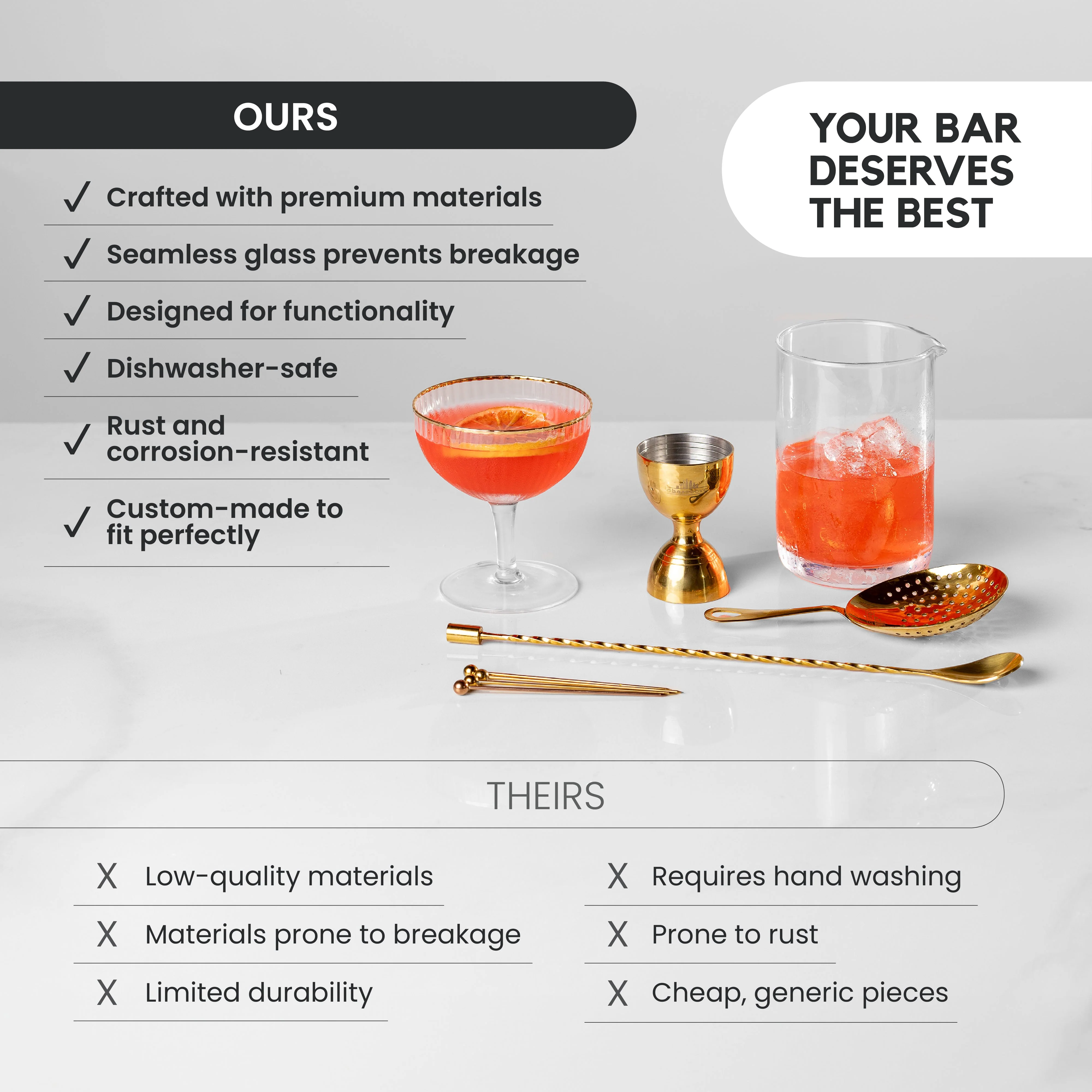 Stainless Steel 10-Piece Stirred Craft Cocktail Set - Image 4
